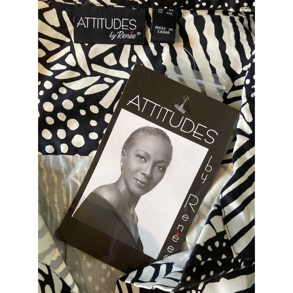 Nwt Attitudes By Renee Button Front Printed Shirt… - image 4